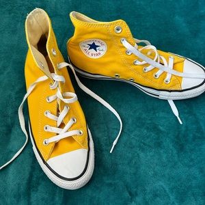 Yellow Converse high tops